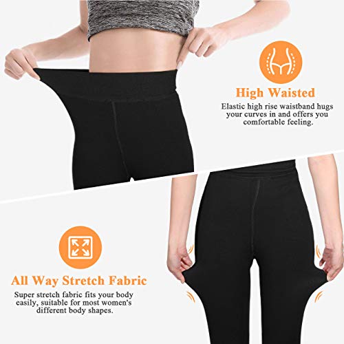 AIMTOP 2 Pack Leggins Termicos Mujer, Leggins Mujer Invierno Terciopelo Elástico Leggings Mujer Invierno, Mallas Termicas Mujer Pantalon Termico, Leggins Termicos Negros