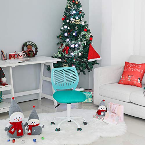 Aingoo Silla de Escritorio para niños Silla para niños Silla giratoria para niños Silla giratoria para niños Silla ergonómica Ajustable en Altura para niñas Niños Youth Resilient 100KG Turquesa