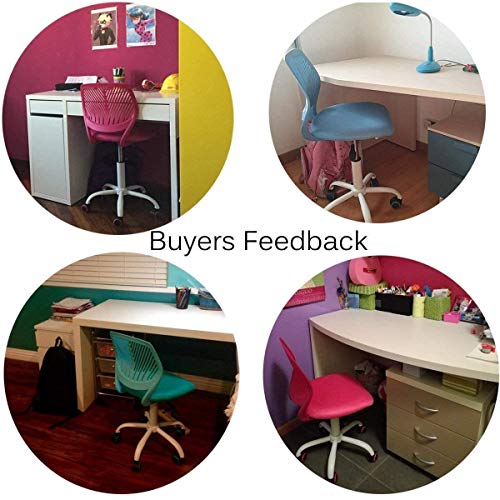 Aingoo Silla de Escritorio para niños Silla para niños Silla giratoria para niños Silla giratoria para niños Silla ergonómica Ajustable en Altura para niñas Niños Youth Resilient 100KG Turquesa