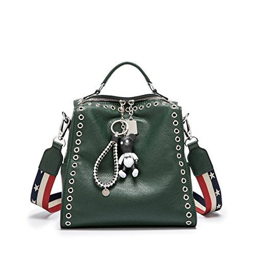 AINUOEY Mujer Bolsos Mochila Vestir Antirobo Pequeña Casual Bandolera Cuero Hombro Piel de PU Verde