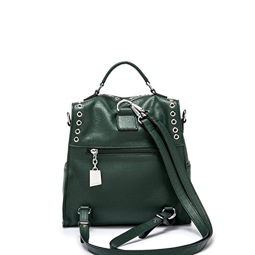 AINUOEY Mujer Bolsos Mochila Vestir Antirobo Pequeña Casual Bandolera Cuero Hombro Piel de PU Verde