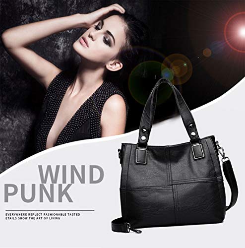AINUOEY Mujer Shoppers y Bolsos de Hombro Bolsos Bandolera Mano Vestir Pequeña Fekete