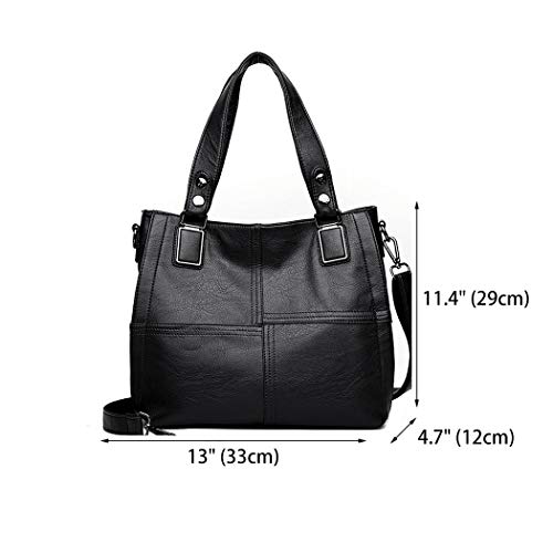 AINUOEY Mujer Shoppers y Bolsos de Hombro Bolsos Bandolera Mano Vestir Pequeña Fekete