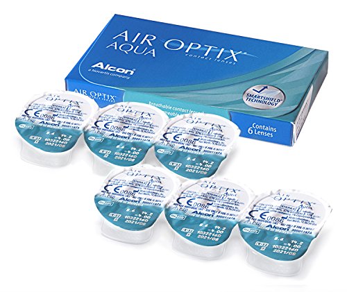Air Optix Aqua Lentes de Contacto Esféricas Mensuales, R 8.6, D 14.2, -3.75 Dioptría, No Multifocales - Pack de 6 Unidades