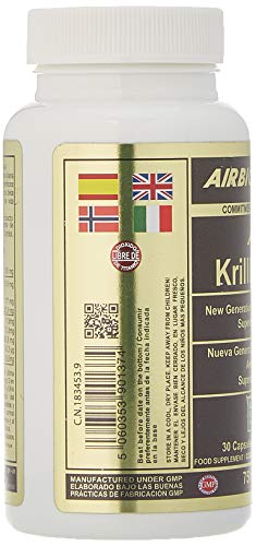 AIRBIOTIC AB - KrillBiotic AB Ecoharvesting, Ácidos grasos esenciales, omegas para el corazón, cerebro y colesterol, 30 cápsulas