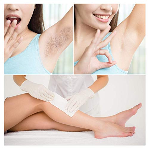 AirSMall 300PCS Palos de Madera Natural, herramienta Desechable para Aplicadores Lengua facial Profesional Spa Depilación Pasta de Cera Crema de Azúcar Cosmética con 100pcs papel para depilación