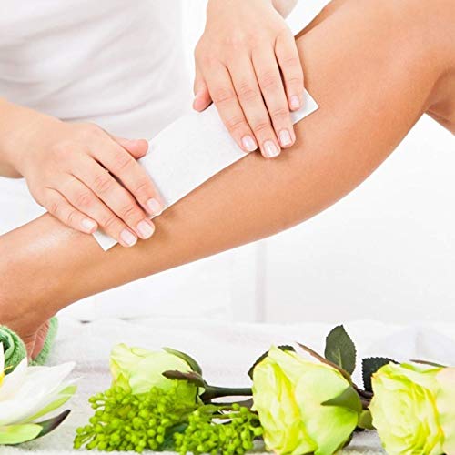 AirSMall 300PCS Palos de Madera Natural, herramienta Desechable para Aplicadores Lengua facial Profesional Spa Depilación Pasta de Cera Crema de Azúcar Cosmética con 100pcs papel para depilación