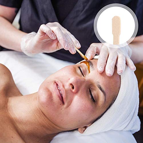 AirSMall 300PCS Palos de Madera Natural, herramienta Desechable para Aplicadores Lengua facial Profesional Spa Depilación Pasta de Cera Crema de Azúcar Cosmética con 100pcs papel para depilación