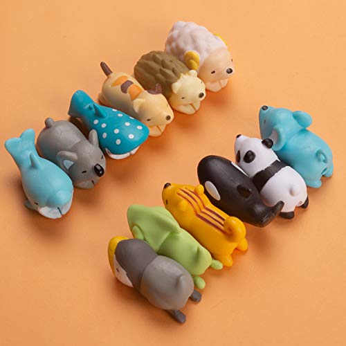 Aitsite Cable Bite Protector de Cable para iPhone Accessories (12-Paquete, Erizo + Panda + camaleón + Gato + tiburón Ballena + delfín + Ballena asesina + pingüino + Koala + Ardilla + Oveja + ratón)