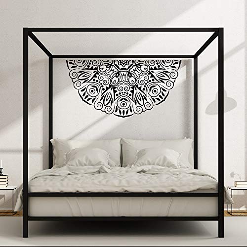 Ajcwhml Media Mandala Flor Pared calcomanía Dormitorio Principal Vinilo cabecera Estilo Hippie Pegatina extraíble Zen Art Deco - 55X108CM-55X108CM