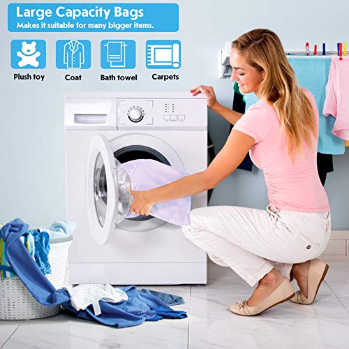 AJOXEL Bolsa Lavadora, Juego de 3 Grandes Bolsa de Lavandería, Bolsas para Lavadora con Cremallera Bolsas para la Colada para Ropa Interior,Calcetines,Ropa Delicada,Toallas, Mantas, Juguetes