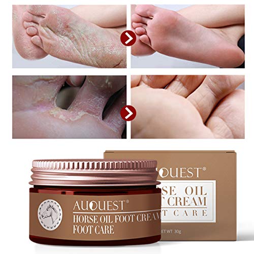 AJUMKER Aceite de caballo Crema para pies Cuidado de los pies Crema Hidratante Comezón de ampollas Reparación Anti-agrietamiento Suavizante antifúngico Peeling Cuidado de los pies