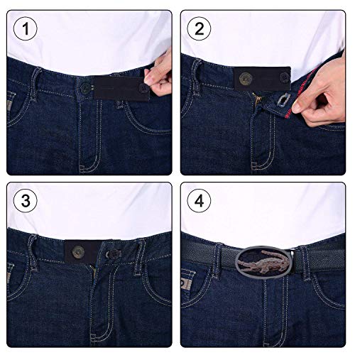 Ajustables de La Cintura Extensor de Cintura Reutilizables Botones Alargadores Con 2 Ojales para Pantalones Camisa Falda Vaquero 5 Piezas 8x3.5 cm