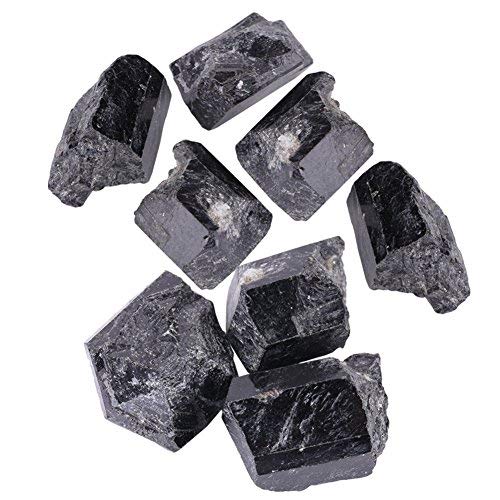 Akozon Natural Piedra Turmalina Negra Rough Rock Mineral Curación de Piedra