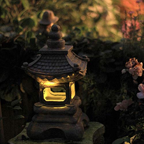 Al Aire Libre Estilo japonés Solar Jardín Zen Luz, diseño de jardín balcón Villa Paisaje Solar Ornamento de la decoración de diseño de la lámpara,Gris