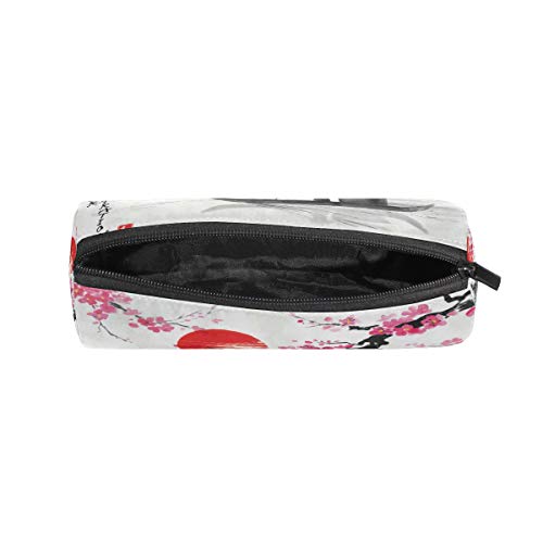 ALARGE - Estuche de lápices con cremallera vintage japonés tradicional de cerezo en flor de cerezo para lápiz de lápiz titular de la bolsa de maquillaje bolsa de la escuela niños niñas