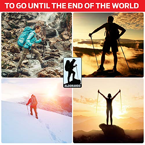ALDORANDO Bastones de Senderismo telescopicos - Par Bastones Trekking Plegables Resistente y Ligero de Aluminio 7075- Mango De Corcho - Trail Running ultraligeros - para Caminar, Montaña