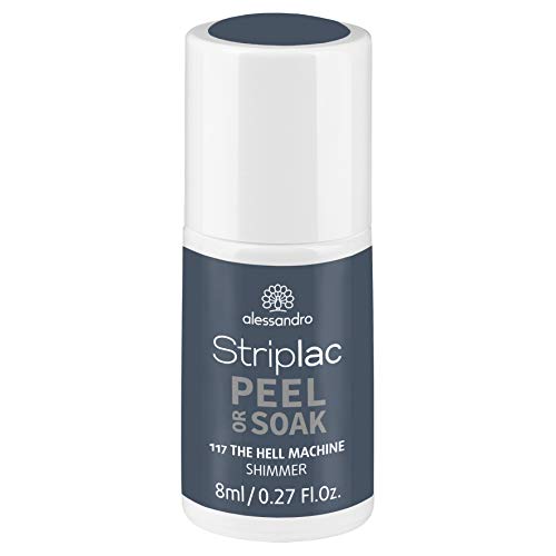 Alessandro Striplac Peel or Soak The Hell Machine – Esmalte de uñas LED azul brillante gris – Para uñas perfectas en 15 minutos – 1 x 8 ml