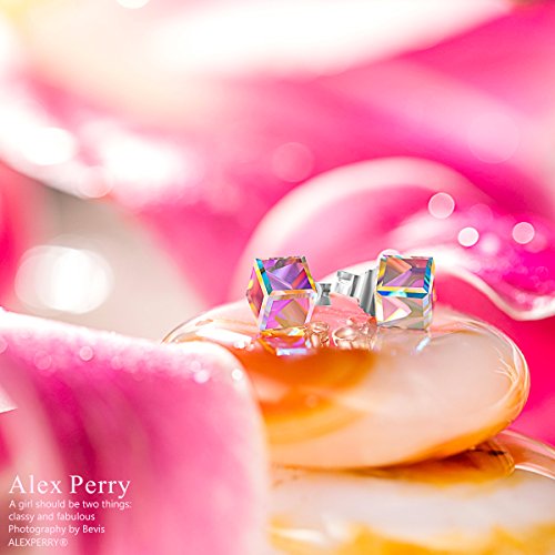 Alex Perry Pendientes Regalos para mujeres, madres, niñas, amigos, su rosa Aurore Boreale, coloridos pendientes, joyería, cumpleaños, aniversario, regalos personalizados para el día de San Valentín