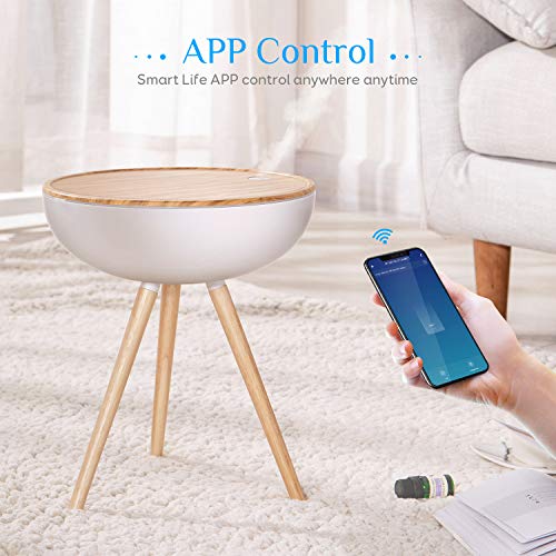 Alexa Difusor Aromaterapia WiFi, Maxcio Humidificador Ultrasónico 1000ml, Difusor Aceites Esenciales 3 Modos de Nieble Compatible Con Alexa y Google Home para Hogar, Oficina, Bebé