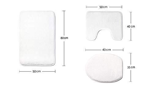 Alfombra de baño antideslizante de 3 piezas Juego de tapa de asiento de inodoro Alfombrilla de baño antideslizante de color verde azulado y blanco Patrón inspirado en Ombre con triángulos de bajo efec