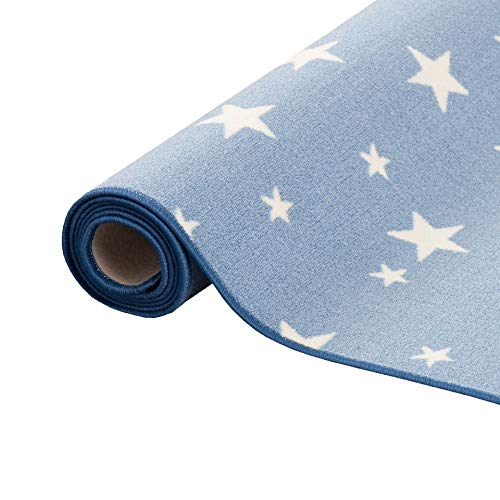 Alfombra Infantil y de Juego con diseño de Estrellas - Azul - 17 tamaños