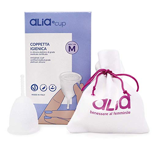 Alia Cup Talla M Copa menstrual reutilizable de silicona platino de grado médico certificado