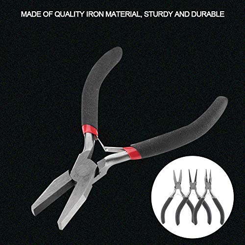 Alicates de Piercing, alicates de Punta Larga + alicates + alicates Redondos, Juego de Herramientas de joyería para la fabricación de Joyas y reparación de Joyas(3 Piezas)