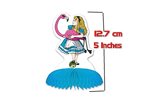 Alice in Wonderland Mini centros de mesa (decoraciones de fiesta) Pack de 4