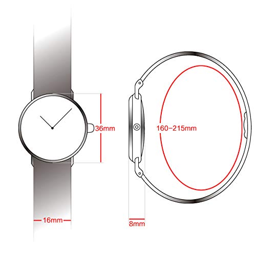 Alienwork Reloj Mujer Relojes Acero Inoxidable Banda de Malla Metálica Negro Analógicos Cuarzo Impermeable Ultra-Delgada