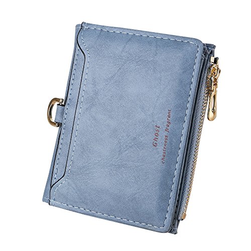 ALIKEEY Las Mujeres Simples Cartas Corta Billetera Monedero Retro De Los Titulares De La Tarjeta Cartera BU