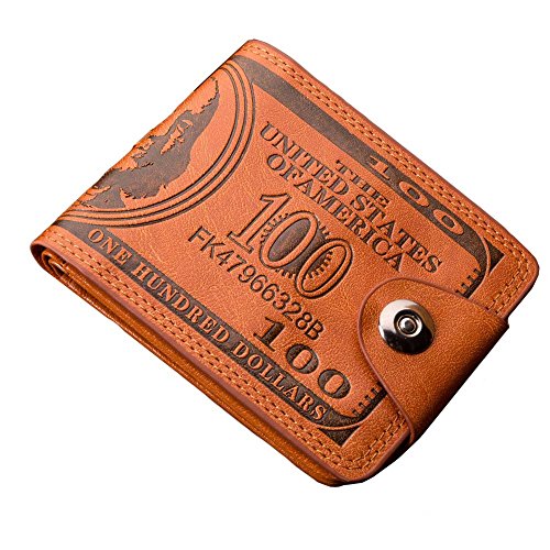 ALIKEEY Mujeres Hombres Bifold ID De Billetera De Cuero Titular De La Tarjeta De Credito del Negocio, Bolsillos con Cremallera