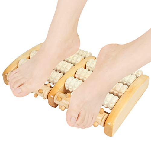 Alivio del dolor del rodillo del Massager del pie dual de madera para la fascitis plantar Heal Spur Acupressure profundo del tejido del pie y del talón