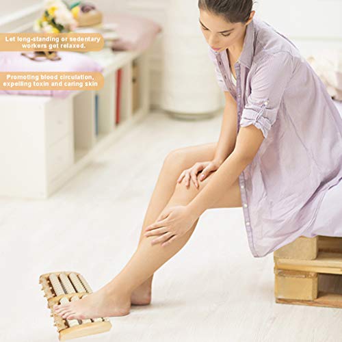 Alivio del dolor del rodillo del Massager del pie dual de madera para la fascitis plantar Heal Spur Acupressure profundo del tejido del pie y del talón