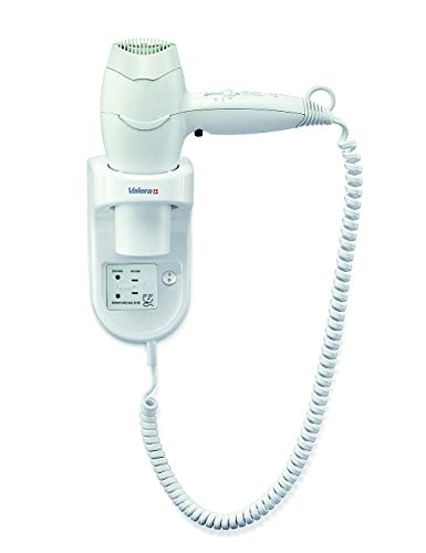 All Care 17280 Valera Excel 1600 Shaver - Secador de pelo de pared con cable en espiral y enchufe para afeitar, color blanco