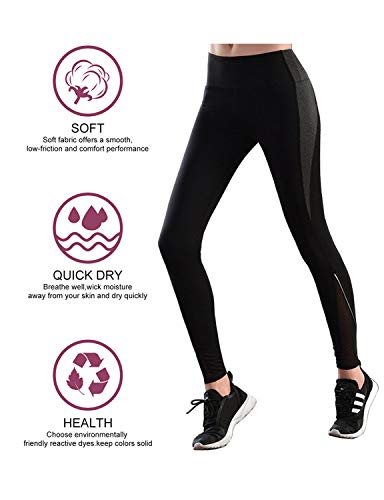 AllureSports son pantalones de yoga para mujeres, especiales para entrenamiento al aire libre, especiales para correr, cómodos y adaptables a cualquiere tipo de actividad diaria. (Negro, M)