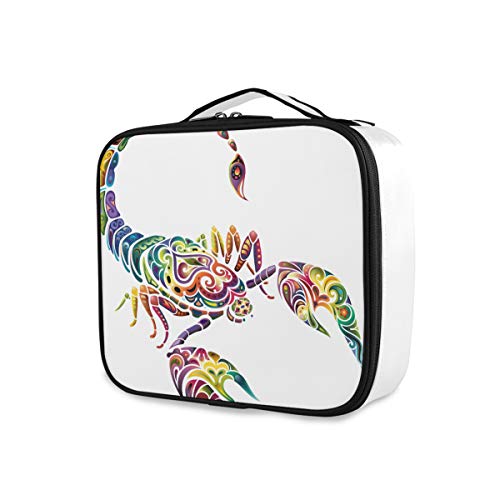 Almacenamiento Toiletry Pouch Portable Makeup Bag Girls Travel Rainbow Scorpion Tools Estuche de tren cosmético