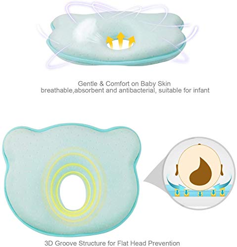 Almohada Bebe,Almohada Del Recién Nacido Corrección,Plagiocefalia de Cabeza Plana,Almohada bebe plagiocefalia mimos,Cojín Plagiocefalia,Bebé Recién Nacido Almohada (lan)