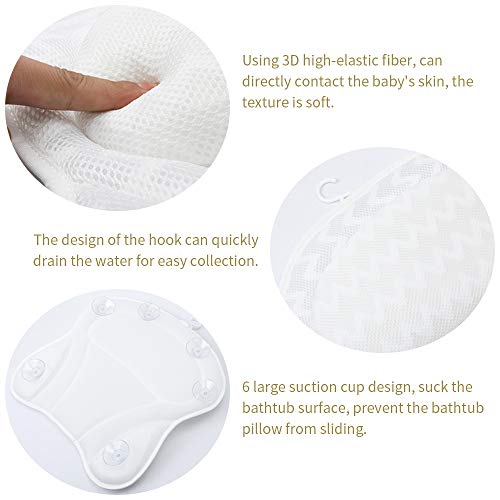 Almohada de Baño, Reposacabezas Bañera con Ventosas Cojín para Bañera Ergonómico para SPA en Casa Bañera de Hidromasaje e Hidromasaje,
