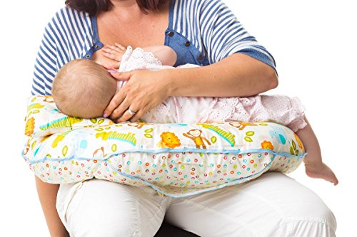 Almohada de lactancia exclusiva de algodón 4 en 1 con mini almohada y arnés de bebé gratis (multicolor)
