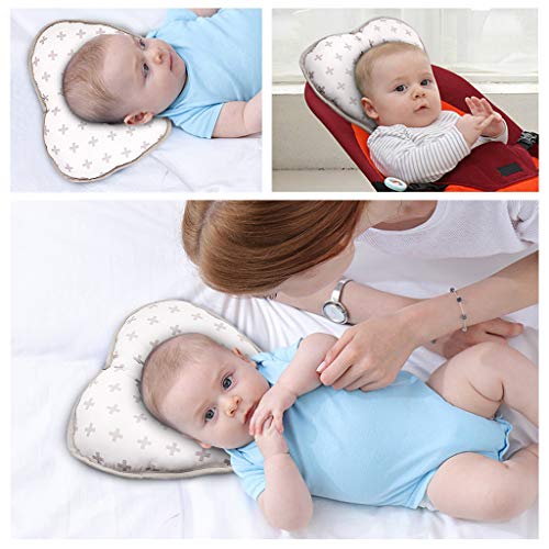 Almohada de viaje ajustable para bebé para silla de paseo o cama, 2 en 1 cochecitos de silla de paseo Soporte de cuello suave para 6 meses a 2 año Bebé (White 2)