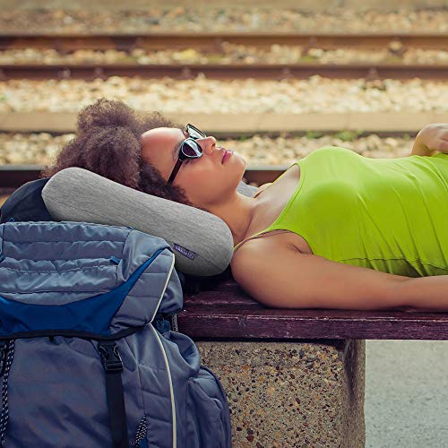 Almohada de Viaje con Funda de Bambú Oeko Tex, Almohada Camping Ideal Como Cómodo para Viaje y Almohada de Viaje – Cojín de Viaje y avión