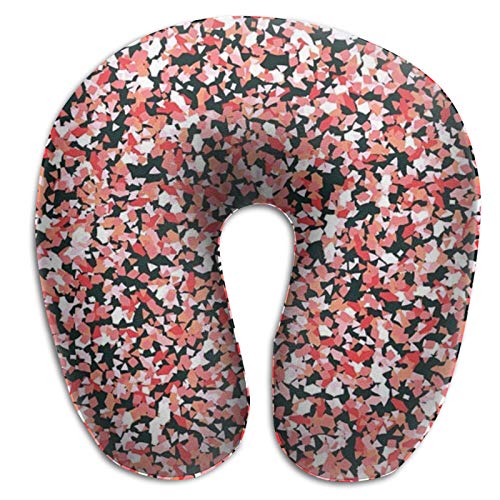 Almohada de Viaje de Espuma viscoelástica con Superficie de Granito Abstracto - Soporte para el Cuello en avión, Tren, autobús, automóvil, Vacaciones