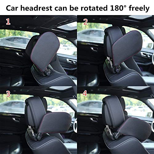 Almohada del cuello del coche, Reposacabezas, Cuero De Alta Calidad, Cabezal Autoajustable De 180 °, Protección Para La Cabeza + Soporte Para Dormir En Ambos Lados, Viaje Cómodo