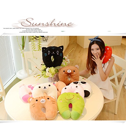 Almohada En Forma De U, Creativo Juguete De Peluche De Dibujos Animados Almohada De Felpa Almohada De Pelo Almohadilla para El Cuello 30 * 28 E