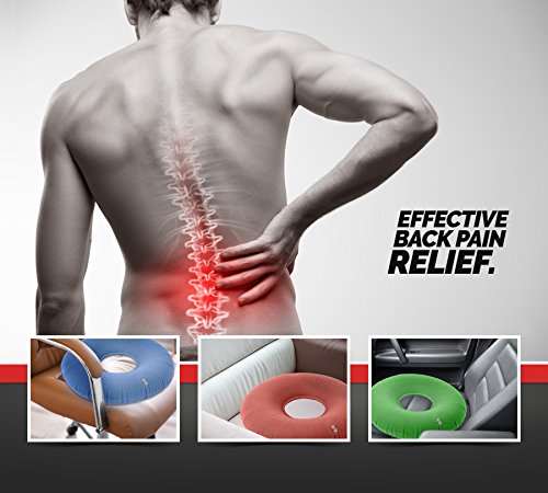 Almohada Medica Inflable en Forma de Anillo – Cojín Resistente Medicamente Aprobado, Firmeza Ajustable, Suave y Redondo- Grande 38CM – Con Bomba Incluida - Garantía