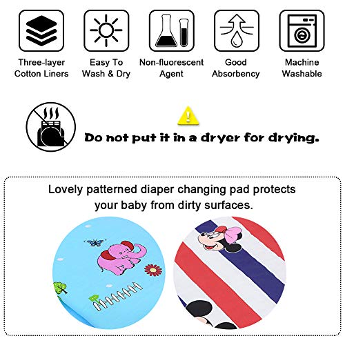 Almohadilla De Cuna Impermeable - WENTS 2PCSCambiador Portátil de Pañales Colchón Bebé Lavables Cama para Bebés Colchón Pañales Cambiador Pad Almohadilla Impermeable para Niños Y Mascotas