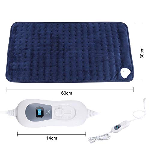 Almohadilla Eléctrica Térmica Calentamiento Rápido con Función de Apagado Automático Lavable a Máquina Alivia Dolor Muscular para Espalda Cuello Hombros Piernas