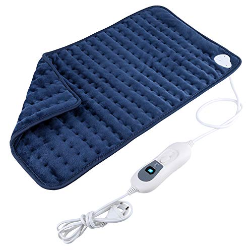 Almohadilla Eléctrica Térmica Calentamiento Rápido con Función de Apagado Automático Lavable a Máquina Alivia Dolor Muscular para Espalda Cuello Hombros Piernas