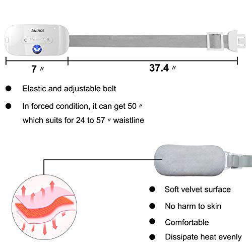 Almohadilla térmica menstrual, dispositivo de cinturón de alivio de calambres eléctrico portátil, menstrual/período, alivio del dolor de espalda o vientre para mujeres y niñas